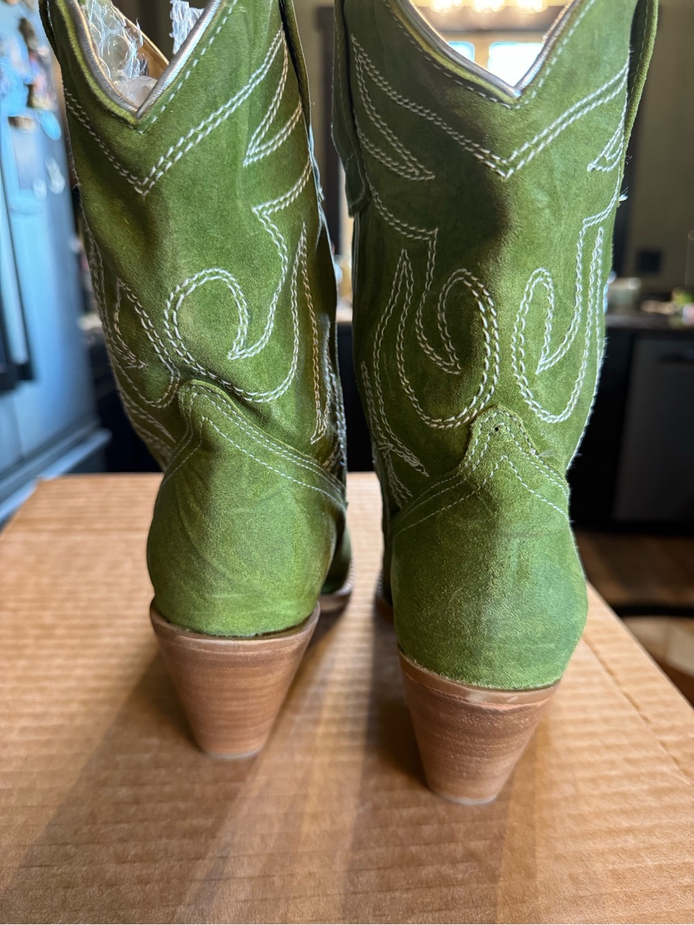dingo Green Suede Western Ankle Boots - Picture 6 of 8